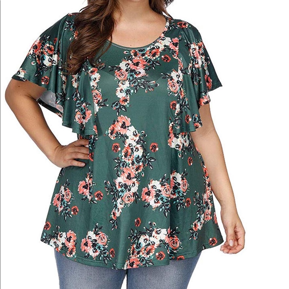Allegrace flutter sleeve blouse